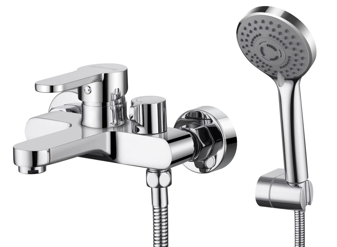BONADE Wannenarmatur Badewannenarmatur mit 3 Strahlarten Handbrause, Einhebel Badewanne Wasserhahn m