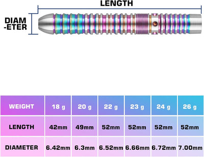 WIN.MAX Dartpfeile mit Metallspitze 90% Tungsten 3 Stück 90% Wolfram Stahl Darts 18-28 Gramm Dart pr