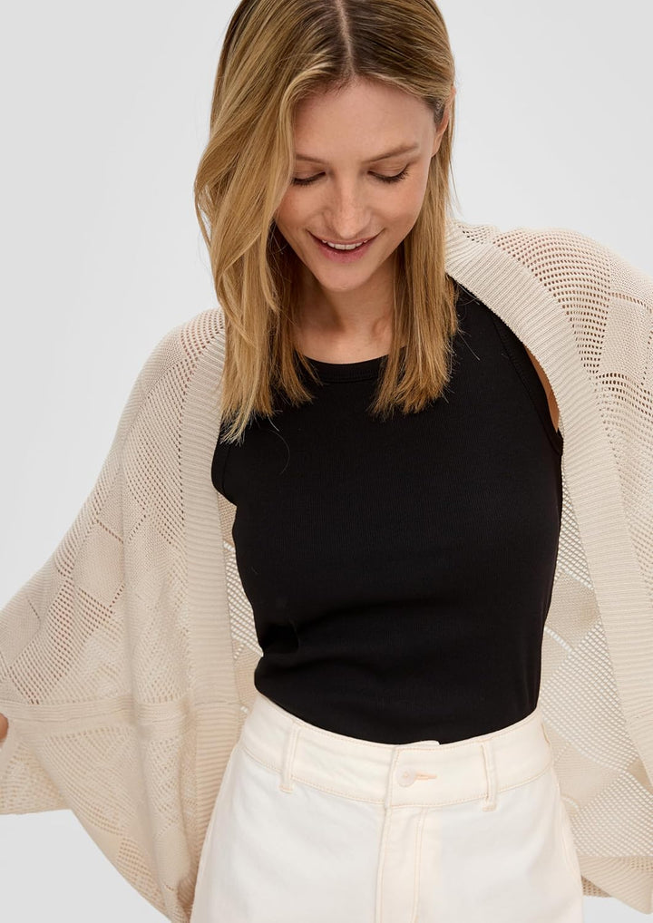 s.Oliver Damen Poncho, Einheitsgröße beige 8105
