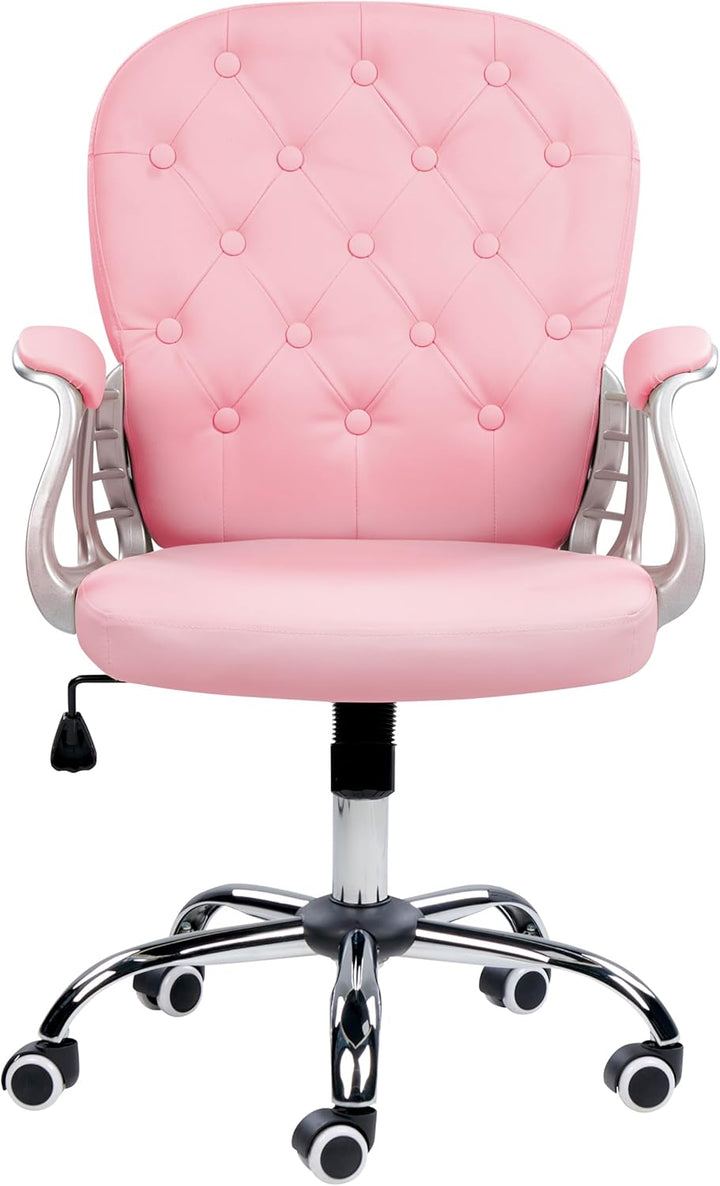 Büro Schreibtischstuhl Drehstuhl Kunstleder Verstellbar Lehne Rosa Princess
