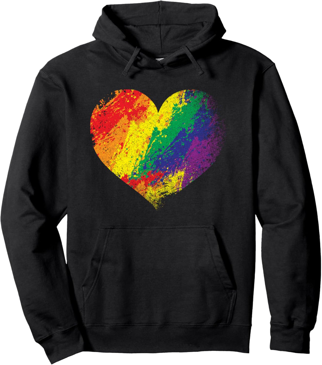 Cool Rainbow Heart Trans Queer Equality Homo Lesbian Schwul Pullover Hoodie