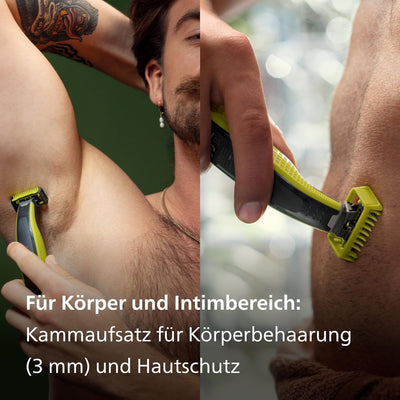 Philips OneBlade Face&Body – Authentische Elektrischer Bartschneider, Rasierer, Trimmen, Stylen, Ras