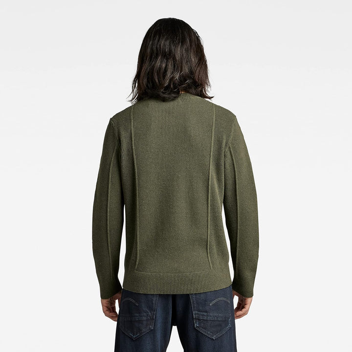 G-STAR RAW Herren Structure Knitted Pullover Knits XS Grün (Dk Green D22349-d239-884), XS Grün (Dk G