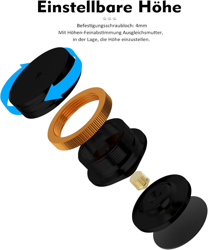 Monosaudio High-End Isolationsfüsse Lautsprecherspikes, Vibrationsentkopplung für Lautsprecher, Vers