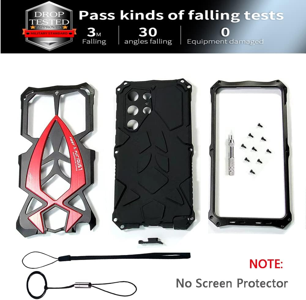 CeeEee Galaxy S23 Ultra Hülle Metall Stossfeste Outdoor Schutzhülle Case für Samsung S23Ultra Integr