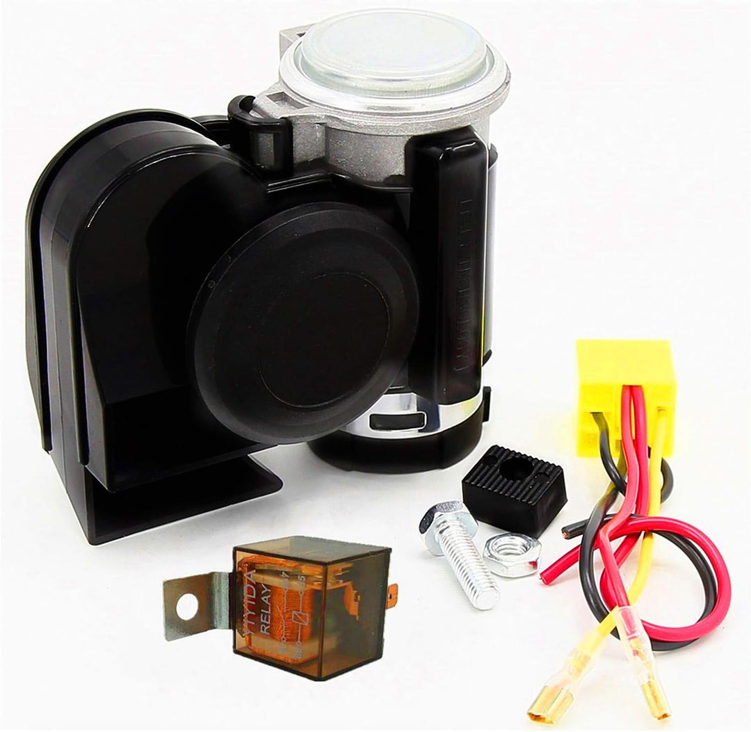 YIYIDA Auto air horn 135DB dual trompete super laute schnecke elektrische pumpe sirene, chrom zink a