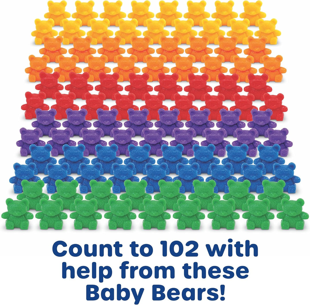 Learning Resources LER0739 BABY BEAR SORTING SET-102 BEARS 6 FARBEN 6 BOWLS