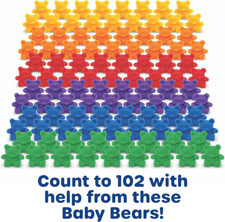 Learning Resources LER0739 BABY BEAR SORTING SET-102 BEARS 6 FARBEN 6 BOWLS