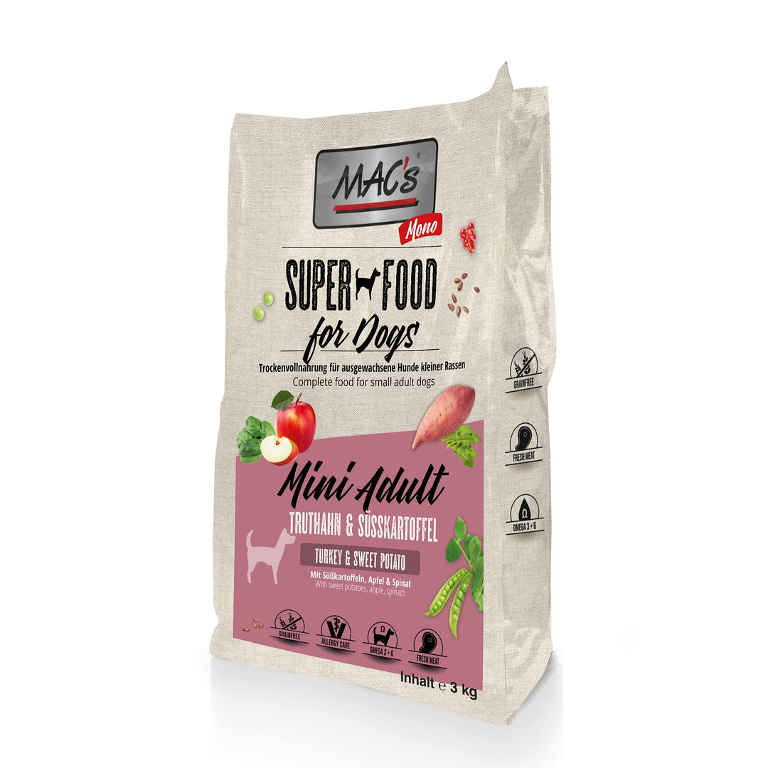 Mac's Dog Hundefutter Mono Mini Truthahn Trockenfutter 3kg glutenfrei getreidefrei