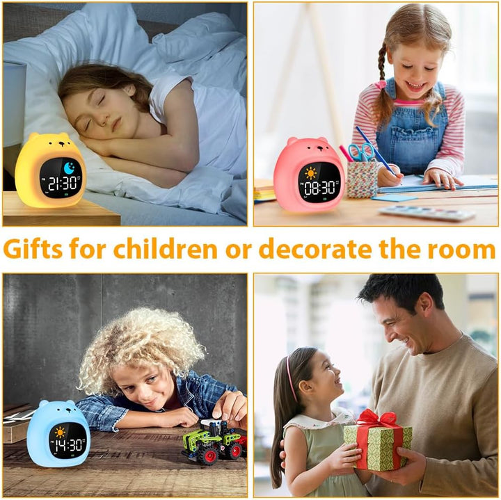 HOTUT Kinder Lichtwecker,Schlaftrainer Kinder mit Nachtlichtern,6 White Noise Kinderwecker,Digitaler