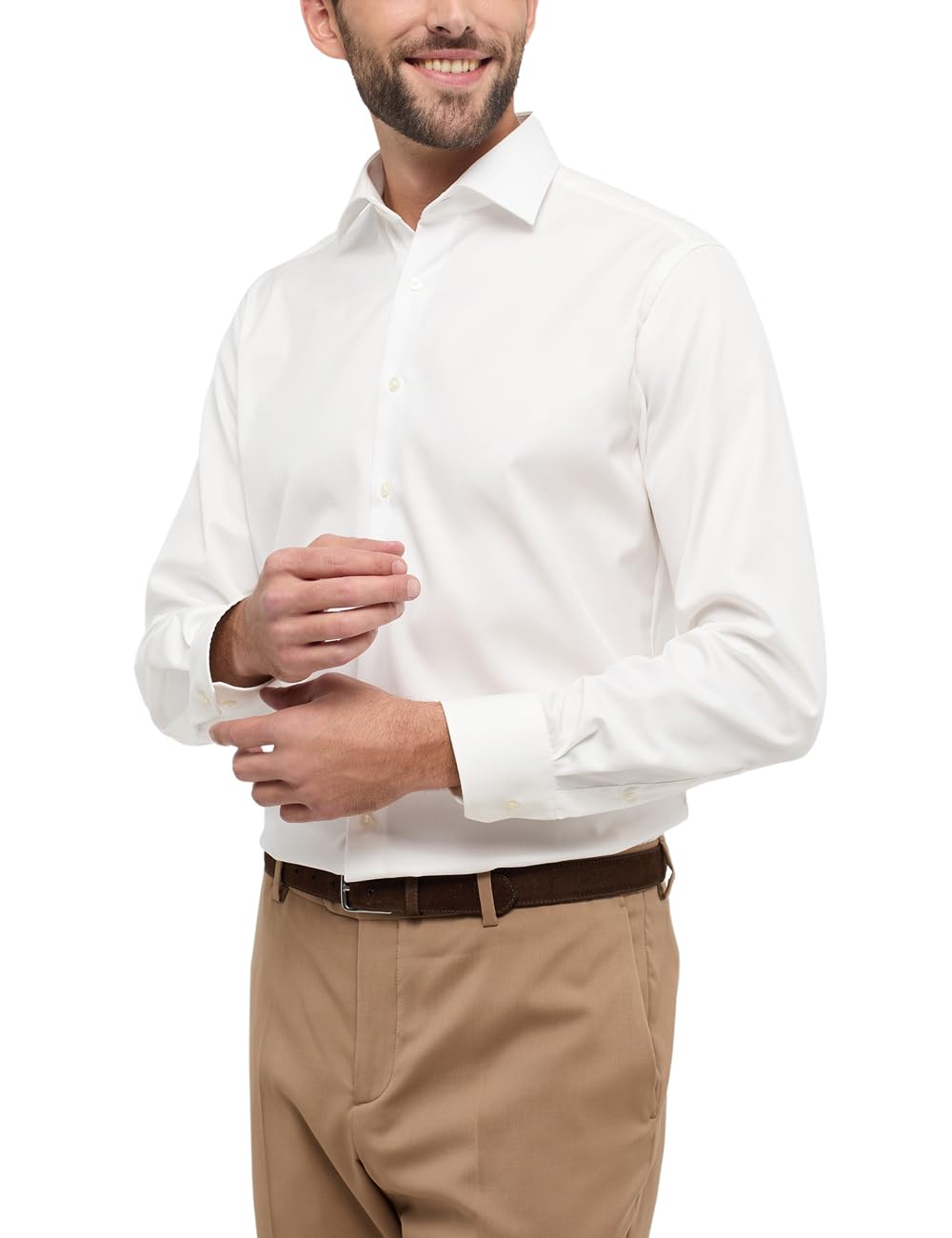 ETERNA Herren Cover Shirt MODERN FIT 38 Kragen / 67 Ärmel Beige, 38 Kragen / 67 Ärmel Beige