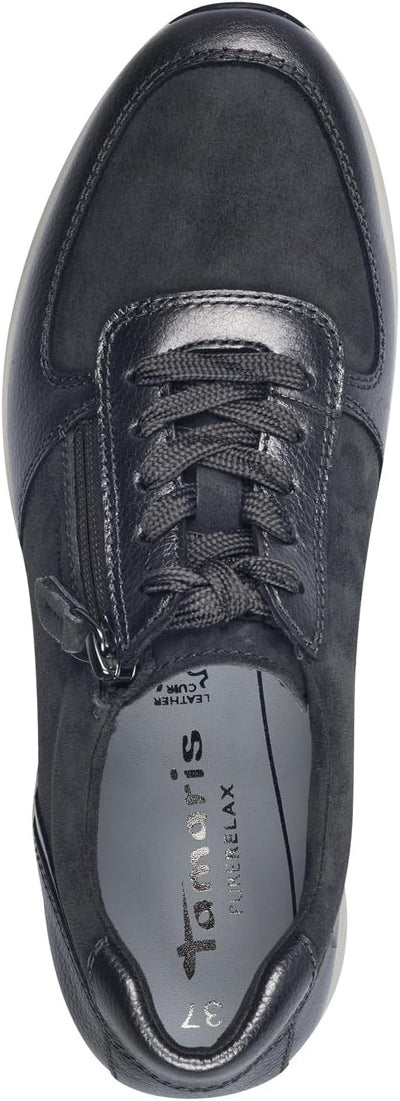 Tamaris Damen Low-Top Sneaker, Frauen Halbschuhe,Wechselfussbett 36 EU 0 Anthracite Com, 36 EU 0 Ant