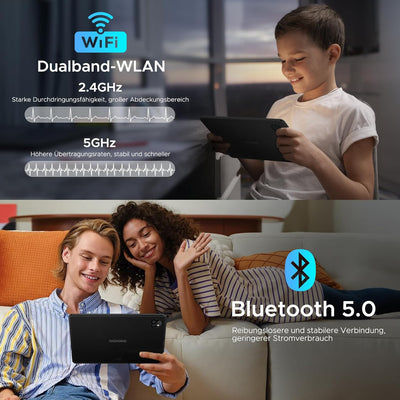 DOOGEE T10W Tablet 10 Zoll, Android 14 Tablet mit Tastatur, 9 GB RAM+128 GB ROM/1 TB Erweiterung, HD