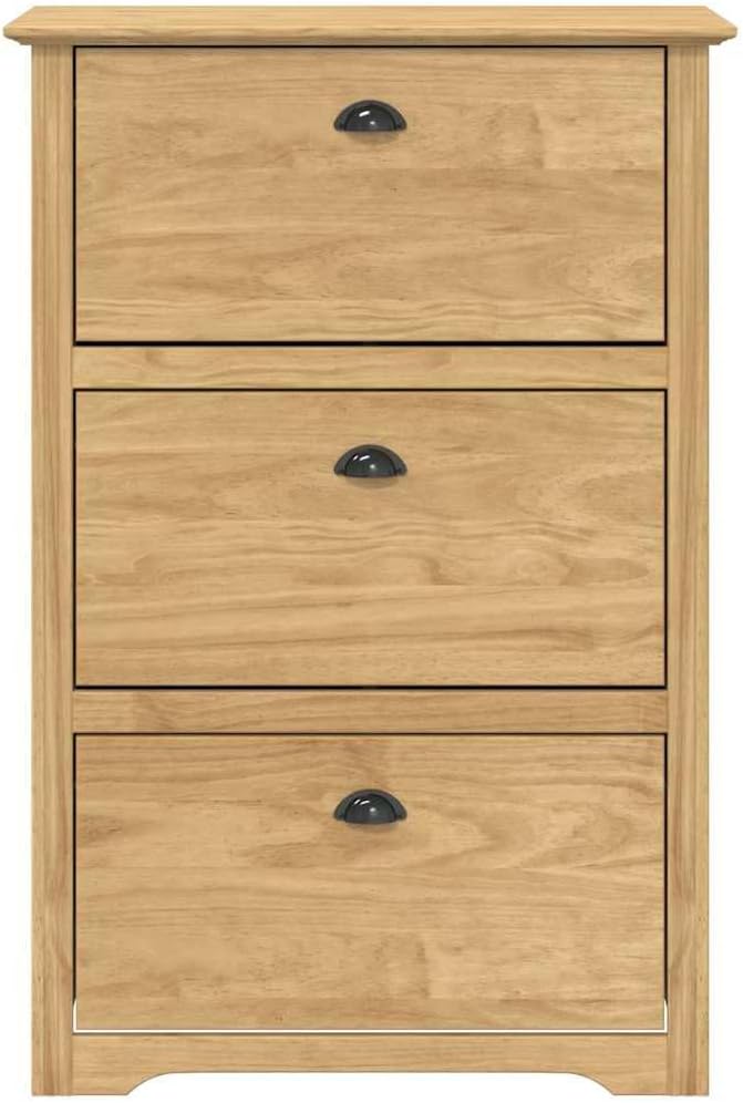 vidaXL Schuhregal BODO Honigbraun 80 x 35 x 118 cm Holzwerkstoff, Schuhregal für drinnen, rechteckig