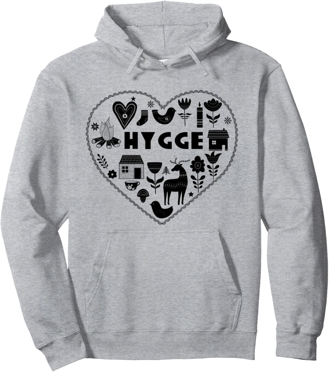 Hygge Heart Dänish Cozy Symbole skandinavische Kunst Pullover Hoodie