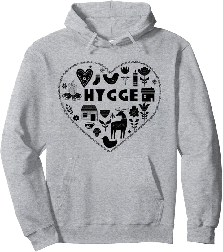 Hygge Heart Dänish Cozy Symbole skandinavische Kunst Pullover Hoodie