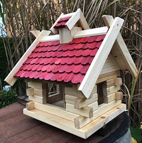 Rechteckiges Vogelhaus M - XL wetterfest aus Holz Vogel Futterstelle Haus mit und ohne Ständer (Grös