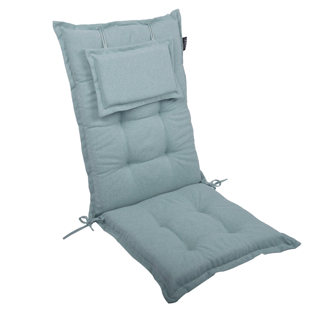 LILENO HOME Gartenstuhl Auflagen als [1er Set - Hochlehner] in Aqua - Bequeme Liegen als Sitzauflage