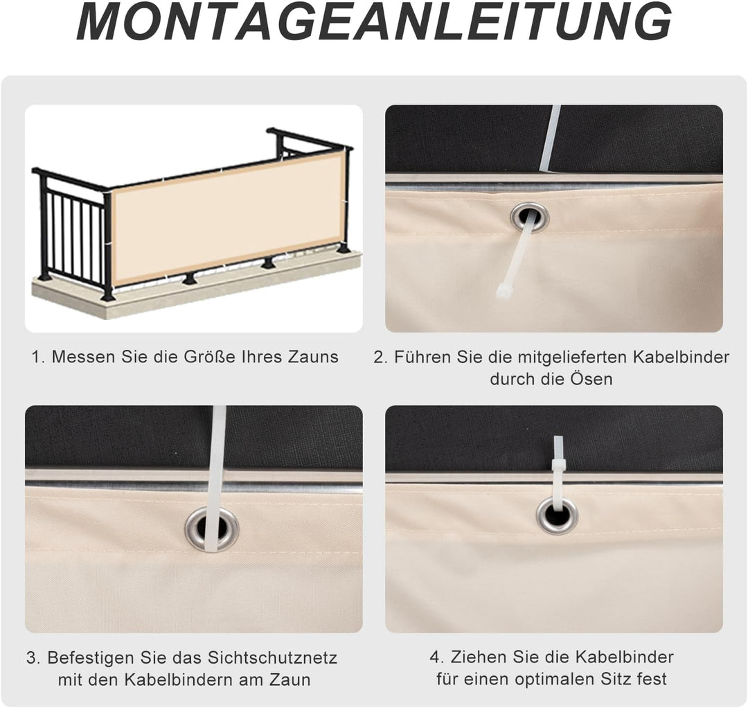 LOVE STORY Balkon Sichtschutz Wetterfest 70x800cm PES Balkonabdeckung, Windschutz und UV-Schutz mit