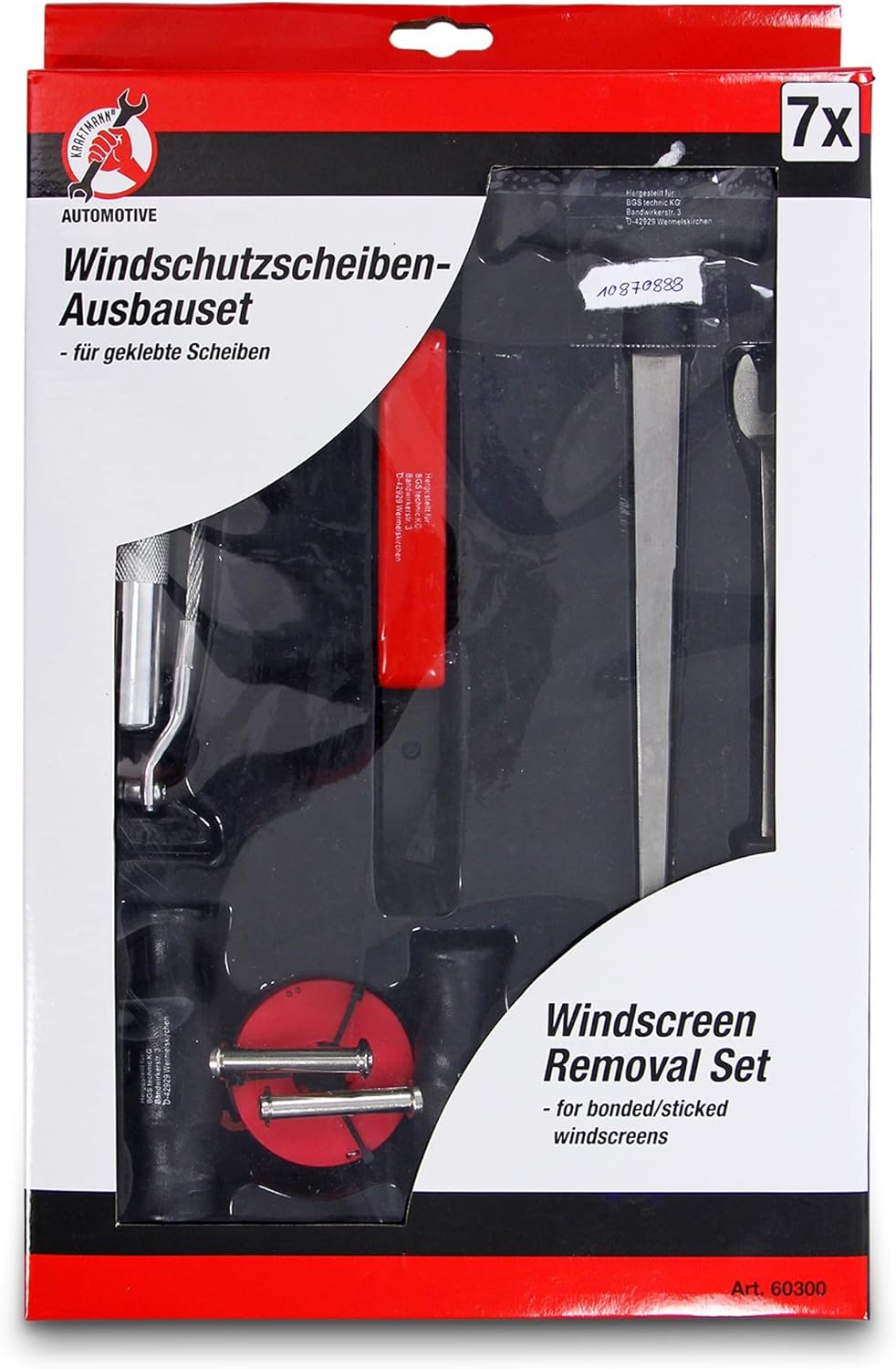 BGS Diy 60300 | Windschutzscheiben-Ausbau-Satz | 7-tlg.