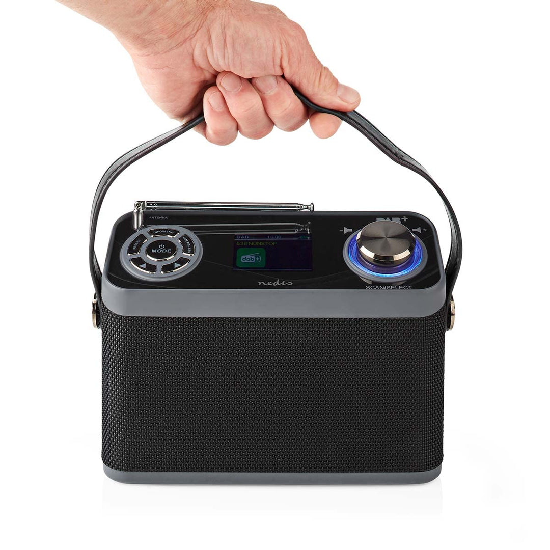 Nedis DAB+ Radio | Tisch Ausführumg | DAB+ / FM | 2.4" | Farbbildschirm | Batteriebetrieben/Netzstro