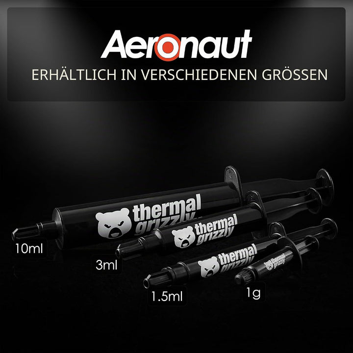 Thermal Grizzly Aeronaut Wärmeleitpaste - 26 Gramm/10 ml - inkl. Applikator - Wärmeleitfähigkeit - K