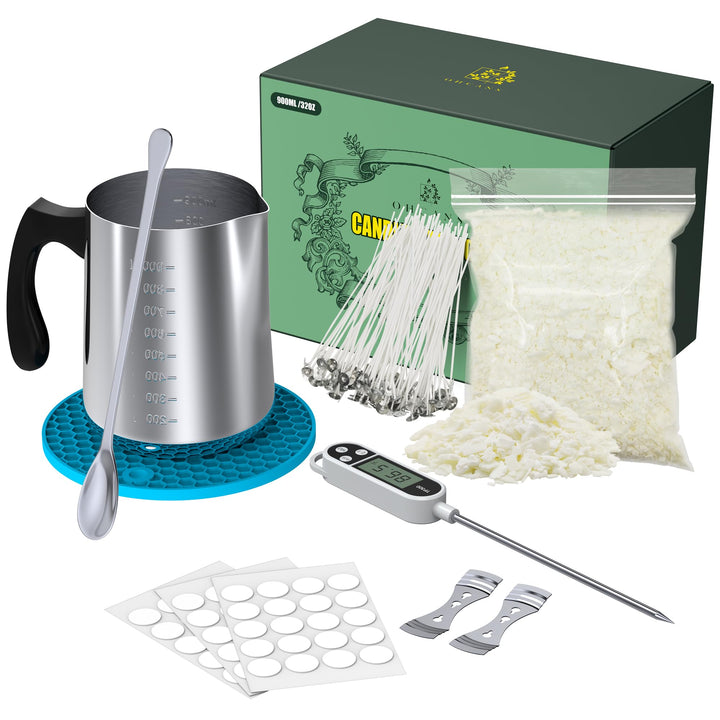 pojifi Kerze machen Kit Zubehör für Anfänger, Soja-Wachs DIY Kerze machen für Erwachsene, mit 900ml