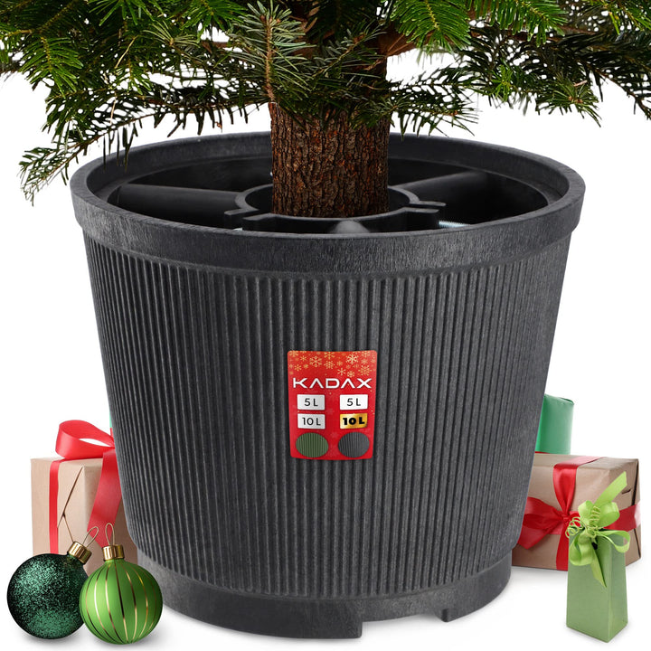 KADAX Weihnachtsbaumständer, Christbaumständer aus recycelten Kunststoff, Tannenbaumständer für eine