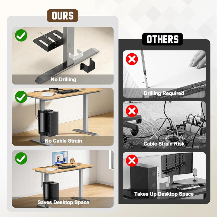 Pc Halterung unter Tisch, verstellbare Computerhalterung für Tower-Gehäuse bis 35 kg, Klemmbefestigu