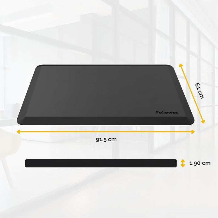 Fellowes Anti-Ermüdungsmatte für Steharbeitsplätze, ergonomisch, für Büro und Home Office Schwarz Ma