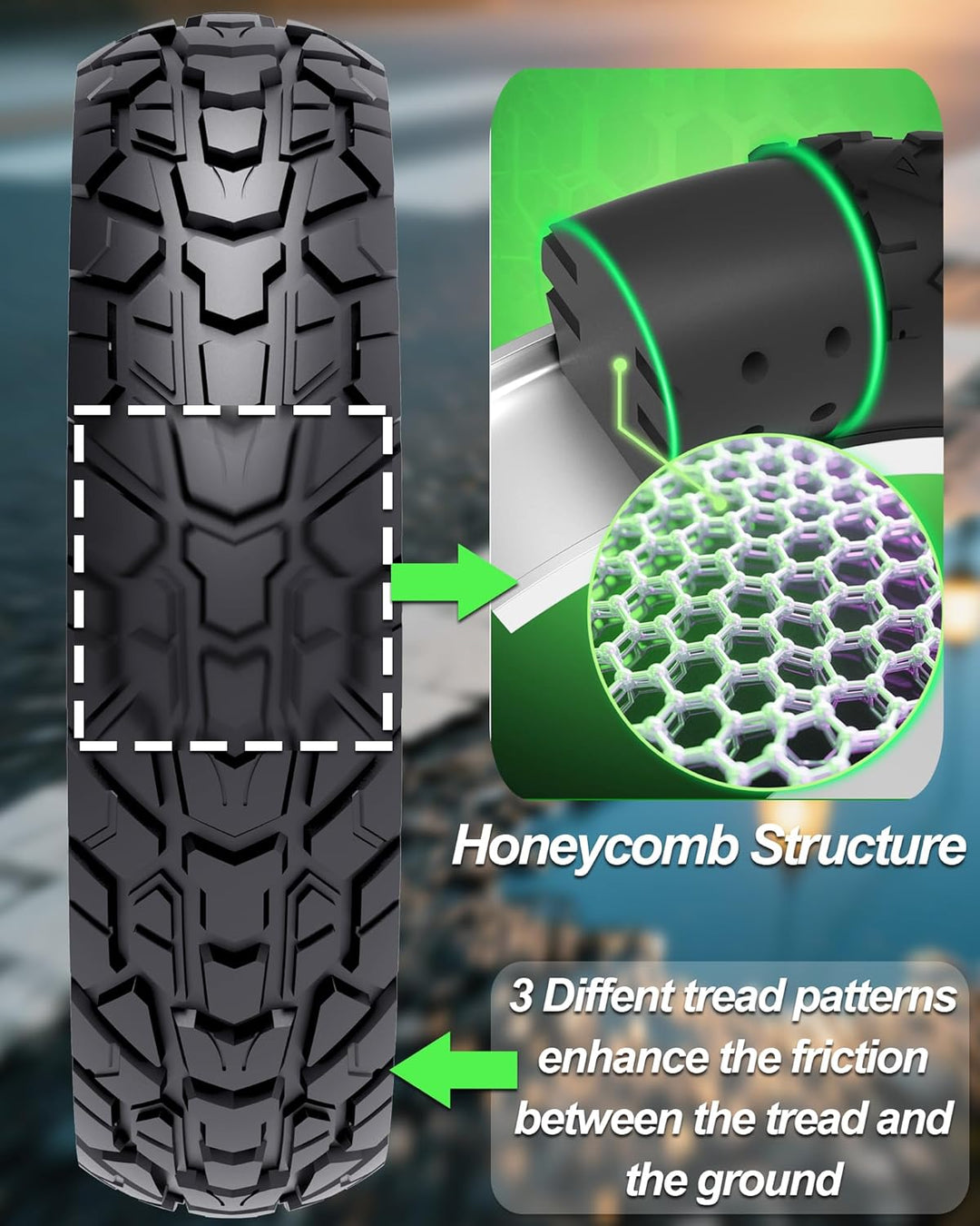 BABEJIA 2PCS E Scooter Reifen 50/75-6.1 Tubeless, Werten Sie Ihr Scooter Auf mit Reifen 8 1/2 x2, Vo