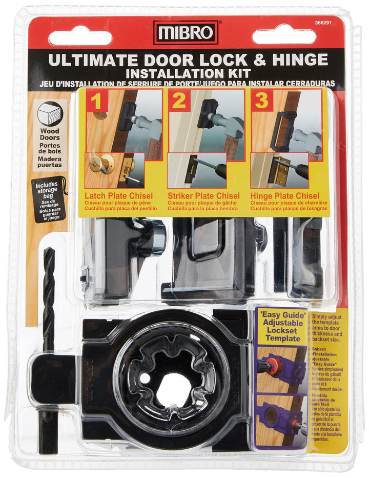 Mibro 366291 Ultimate Türschloss und Scharnier Montageset für Holztüren