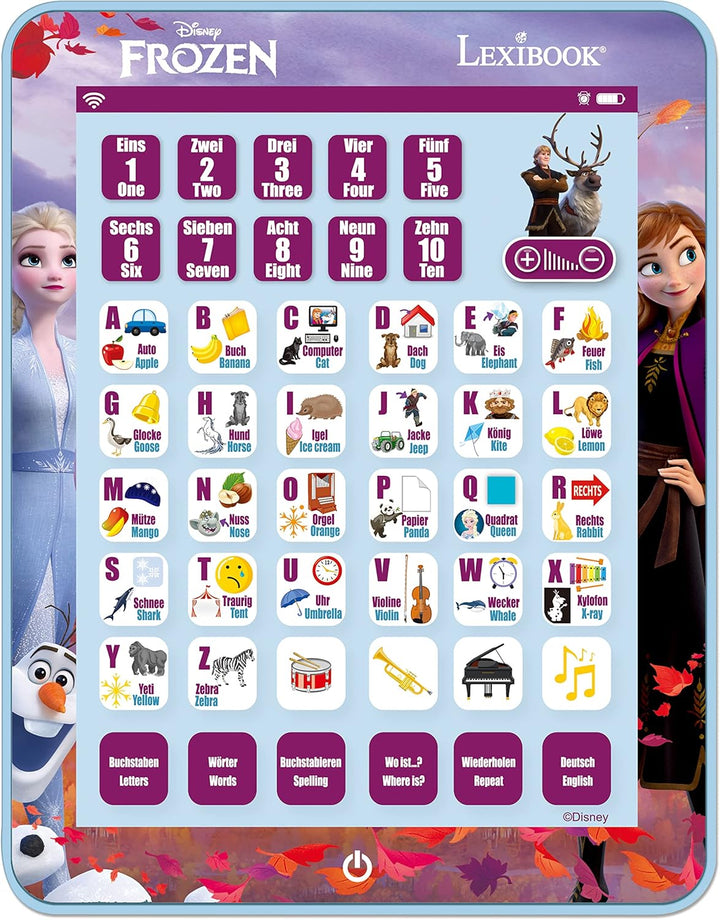 Lexibook, Die Eiskönigin, Educational Bilingual Learning Tablet, Lernen Sie Buchstaben, Zahlen, Wört