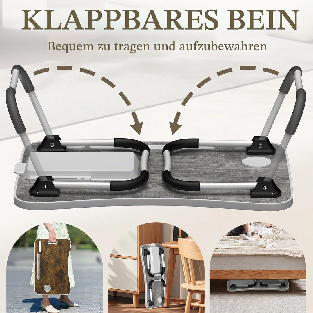 Huracan Laptop Tisch Betttablett Klappbar, Tragbares Laptoptisch für Bett, Lapdesk mit Schublade, Ta