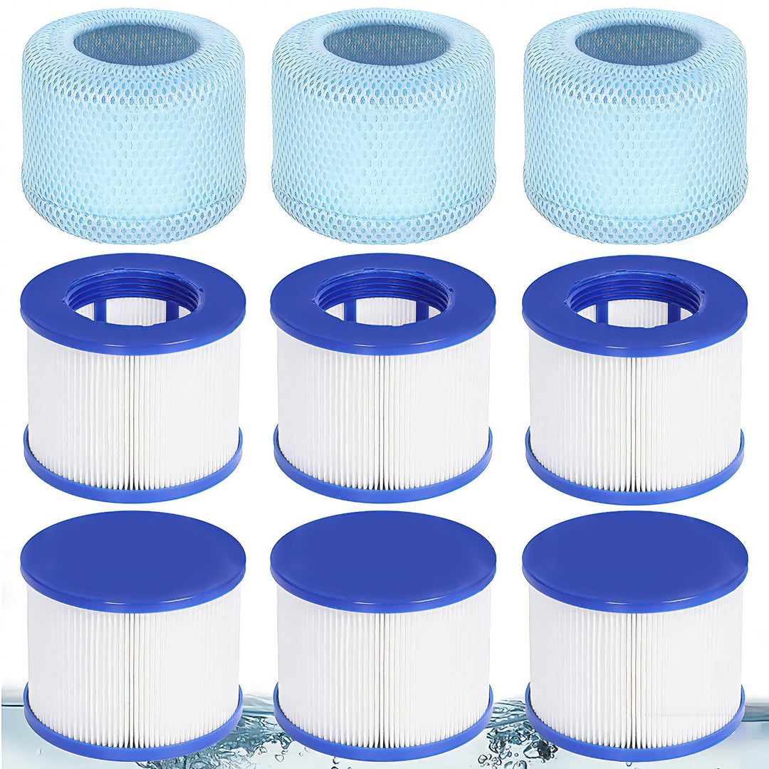 Ersatz Whirlpool Filter für Aufblasbares Spa, Pool Filterkartuschen mit Schutznetze für Aquaparx, In