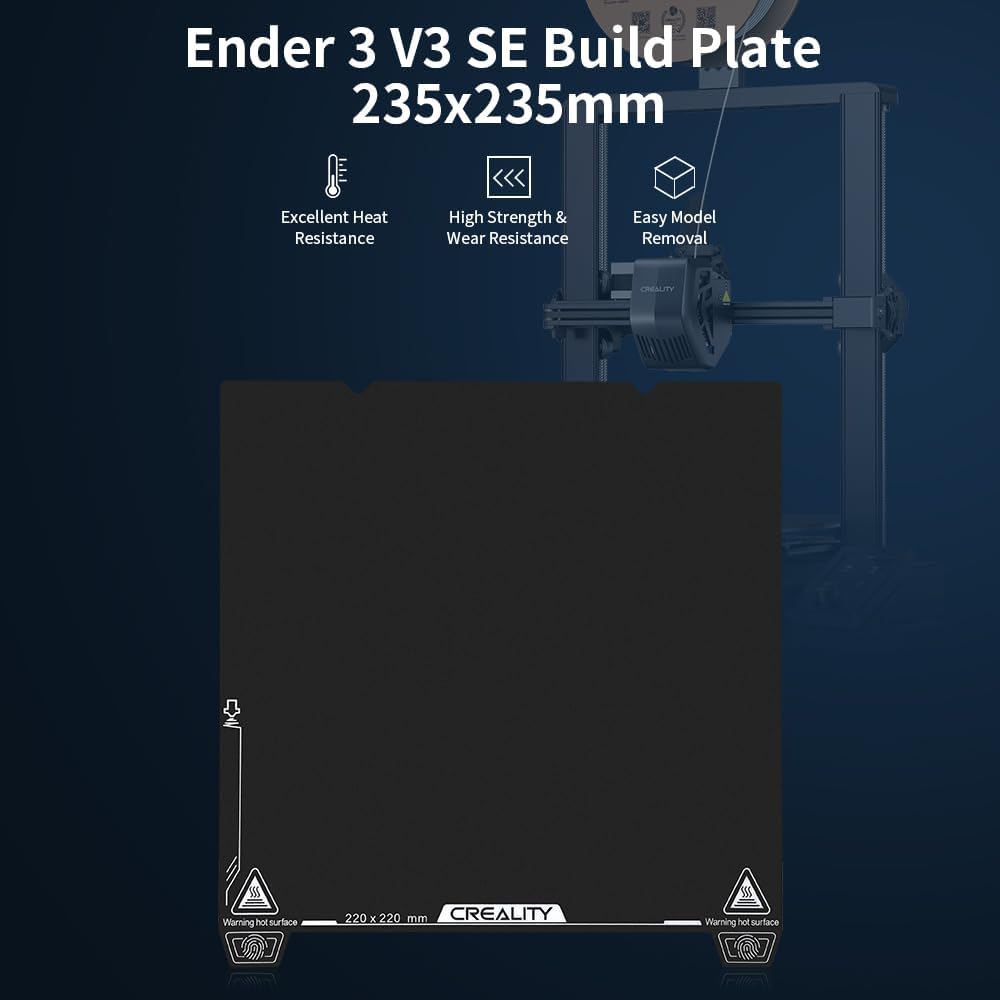 Creality Offiziell 2PCS Ender 3 V3 SE Bauplatte, 235x235mm PEI Blatt strukturierte Oberfläche flexib