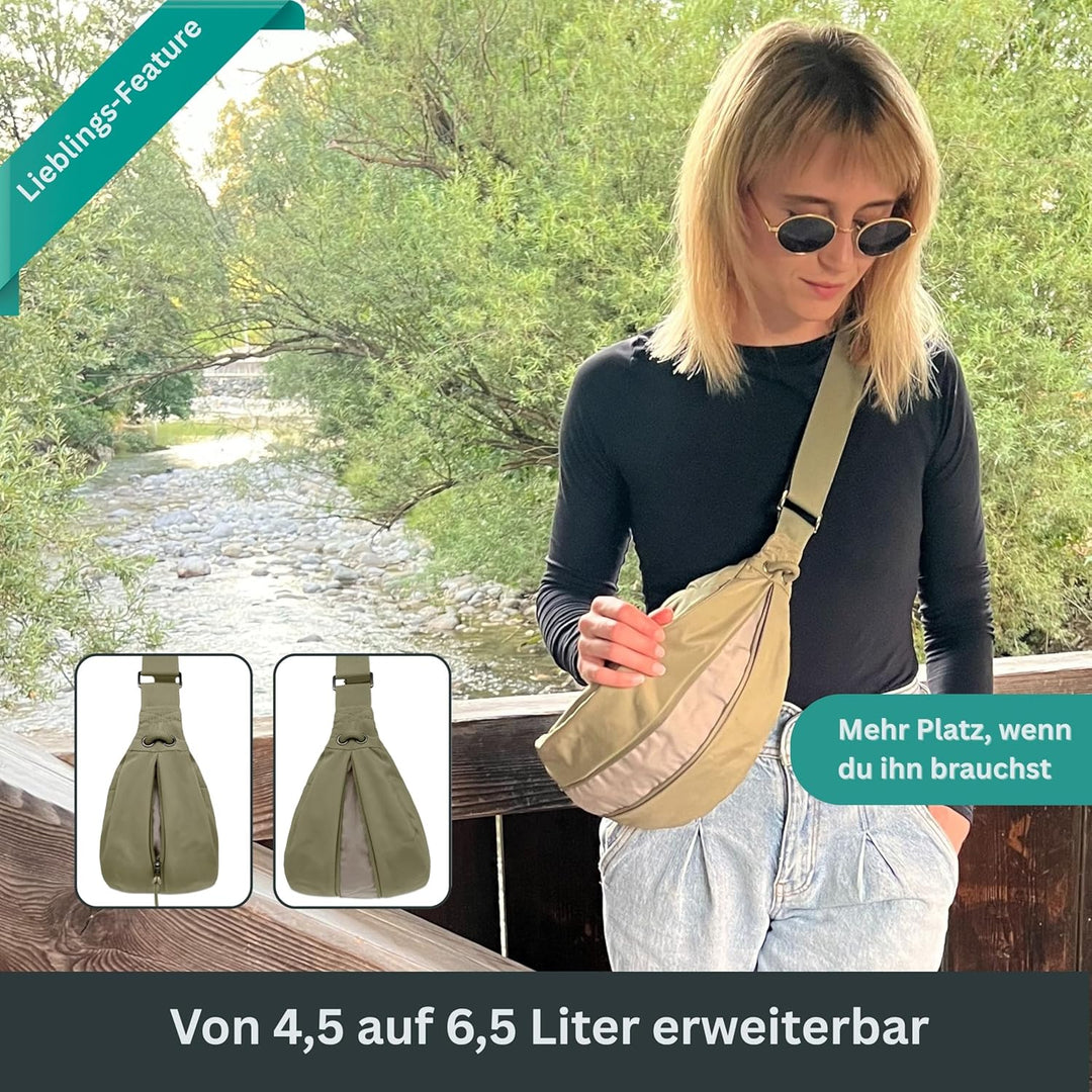 FUCHS & REBELL® Moon Bag BELA - Smart & Nachhaltig – Fahrrad Crossbody Tasche mit 3-Punkt-Gurt-Syste