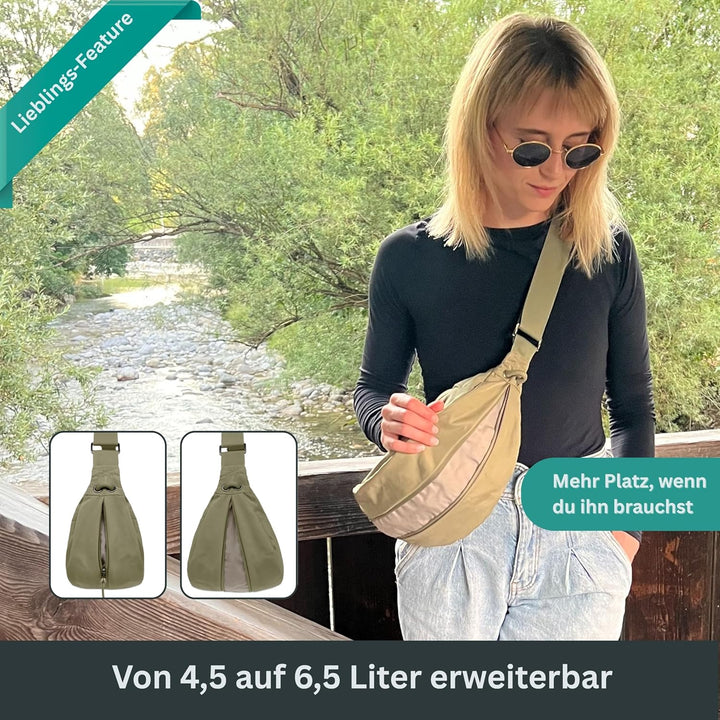 FUCHS & REBELL® Moon Bag BELA - Smart & Nachhaltig – Fahrrad Crossbody Tasche mit 3-Punkt-Gurt-Syste
