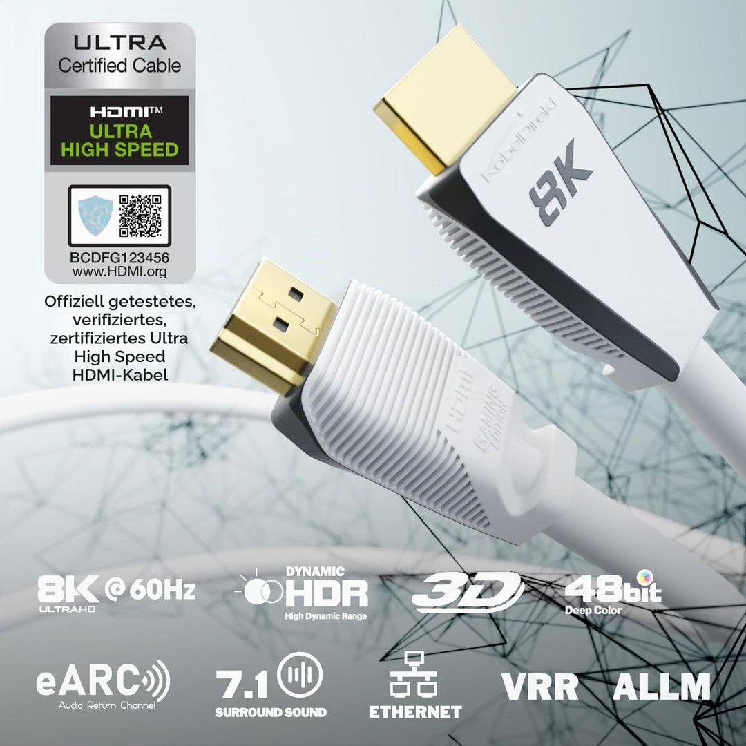 KabelDirekt – 10K &amp; 8K HDMI Kabel, HDMI 2.1 b, zertifizierte Ultra Edition für maximale Performance