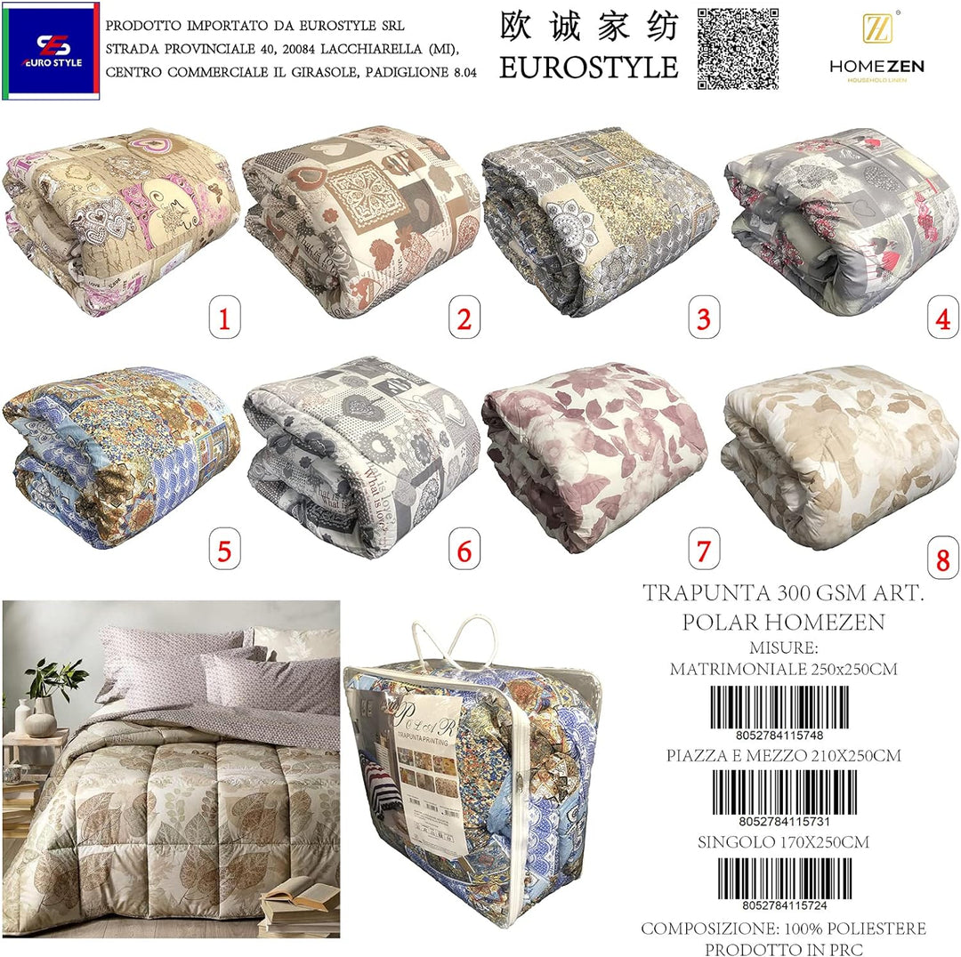 Art. Polar 2021 Steppdecke für den Winter, weiche Mikrofaser, gesteppt, 300 g, warme Thermodecke (Do