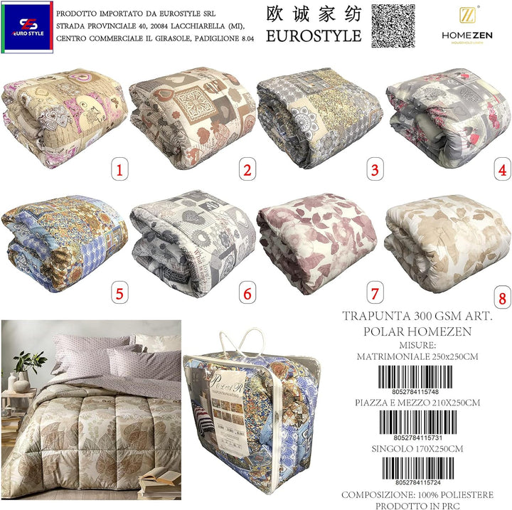 Art. Polar 2021 Steppdecke für den Winter, weiche Mikrofaser, gesteppt, 300 g, warme Thermodecke (Do