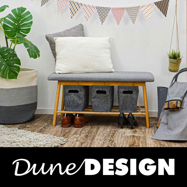 DuneDesign Filz Aufbewahrungsbox für Bad und WC - dekorativer Badkorb aus stabilem Filz zur Toilette