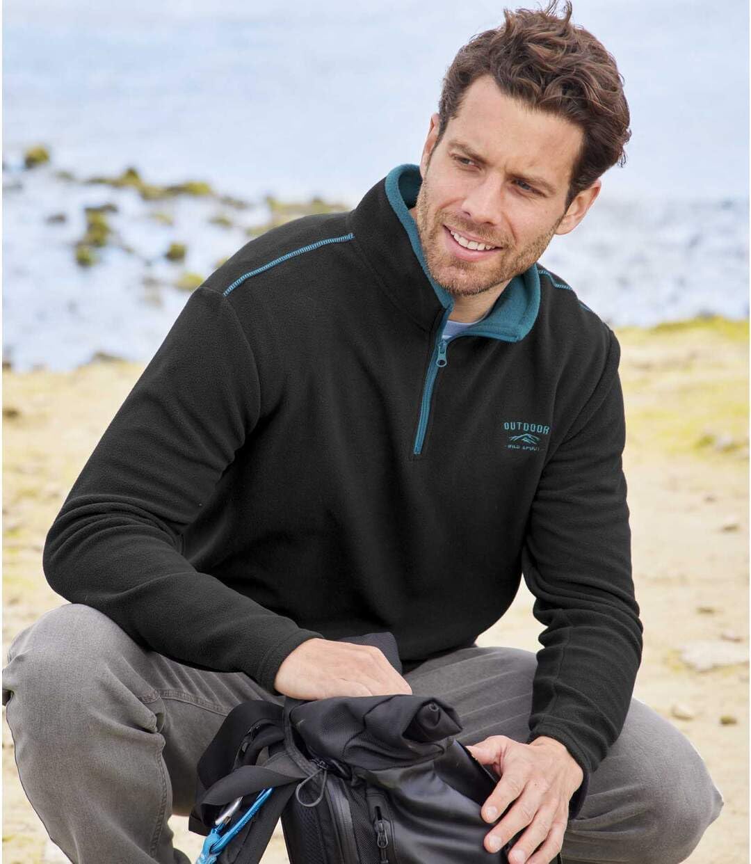ATLAS FOR MEN - 2er-Pack Microfleece-Pullover - Fleecepullover Herren - Fleece Herren - Fleece Pullo