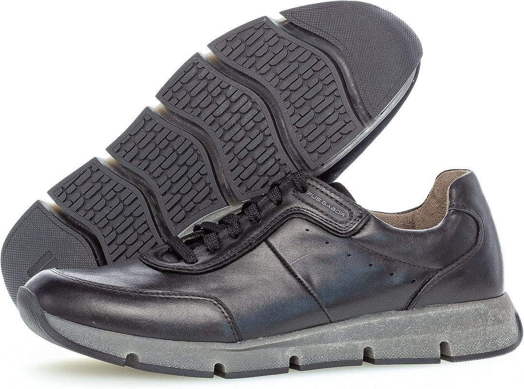 Pius Gabor Herren Sneaker,zertifiziertes Leder,Wechselfussbett,Superflex Sohle 40.5 EU Schwarz, 40.5