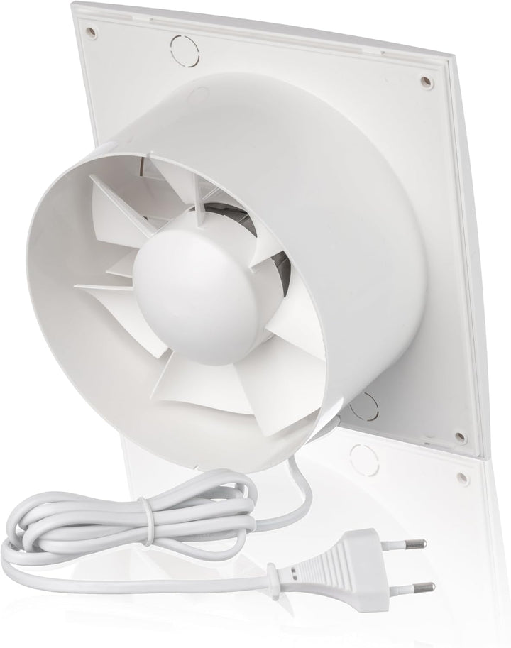 Ø 150mm Badlüfter Fan mit Zugschnur und Stecker - Weiss Abluftventilator - Ventilator zur Belüftung