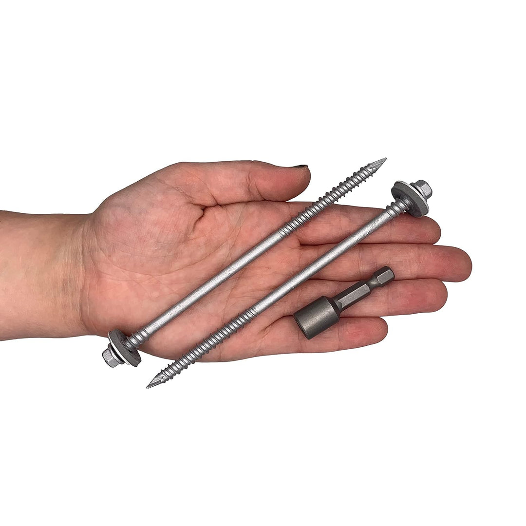 Marcopol (60 Stück) Sechskant-Schrauben mit selbstbohrendem 6,4x140 mm Karbonstahlschrauben mit EPDM