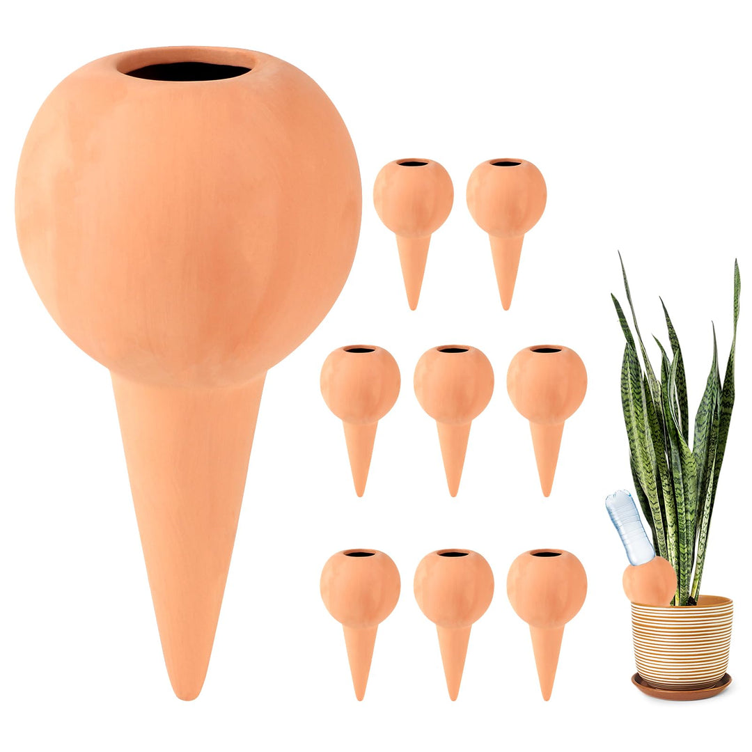 EXLECO 8 x 360ml Tonkegel Bewässerung Pflanzen Gross Bewässerungskugel Pflanzen Wasserspender Ton Au