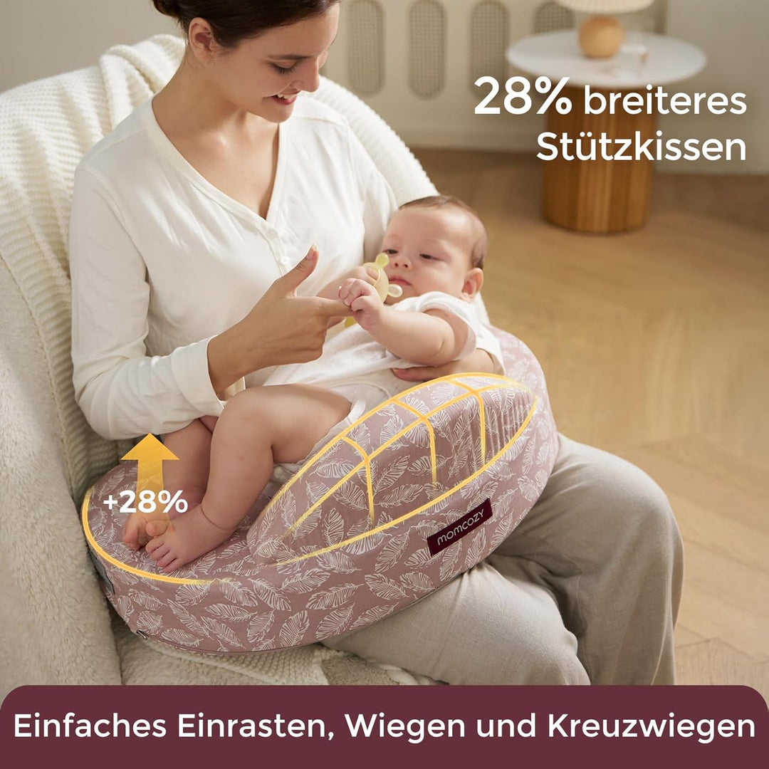 Momcozy Memory-Schaum Stillkissen mit Sicherheitsumrandung – Ergonomisches Still- und Lagerungskisse