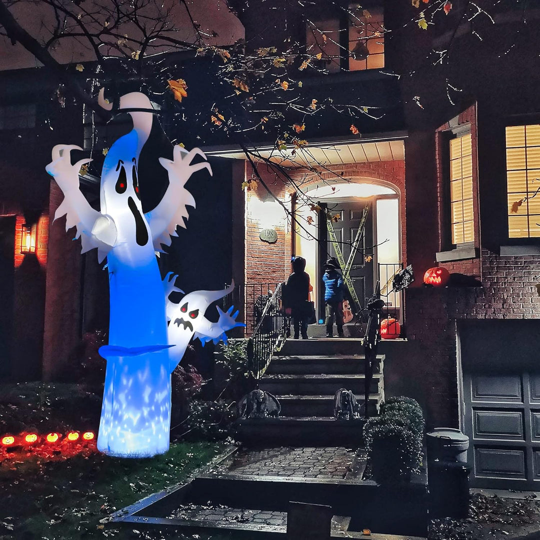 Moxled Halloween Aufblasbar Deko Outdoor, 2,4M Halloween Terrible Geist Aufblasbare Ghosts Dekoratio