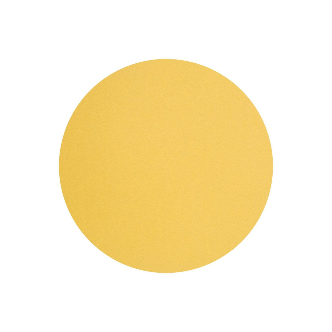 LindDNA Tischset Circle aus Recyceltem Leder in der Farbe Yellow, Masse: 30cm x 30cm x 0,2cm, 981029